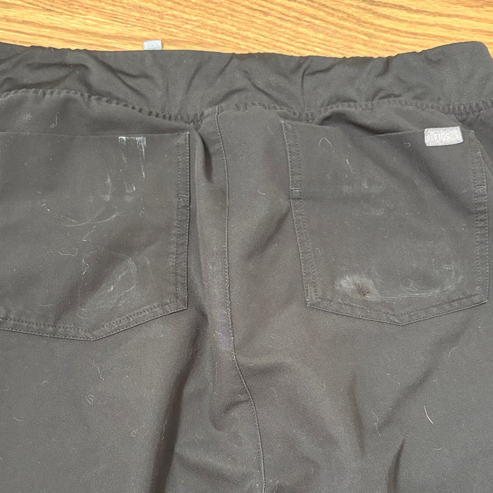 Figs Black Joggers with Light Gray Drawstring - Picture 2 of 4